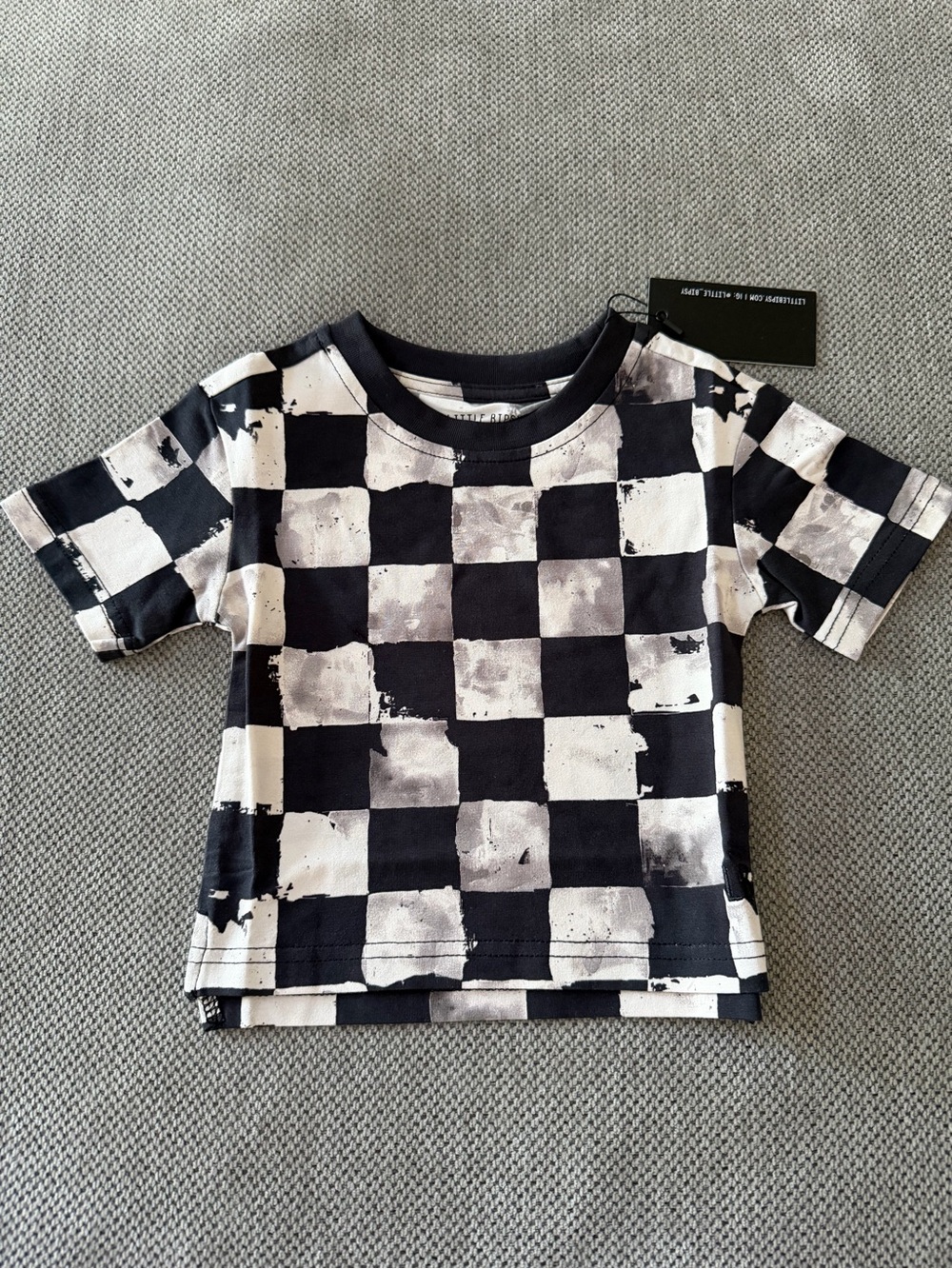 Little Bipsy Checkered Black and White Tee